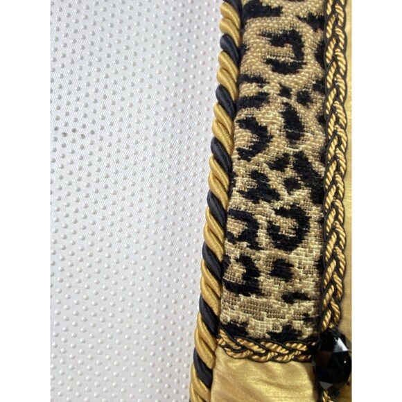 Villa Bacci Leopard Cheetah Animal Print Gold Black Luxury Christmas Stocking - Picture 7 of 11